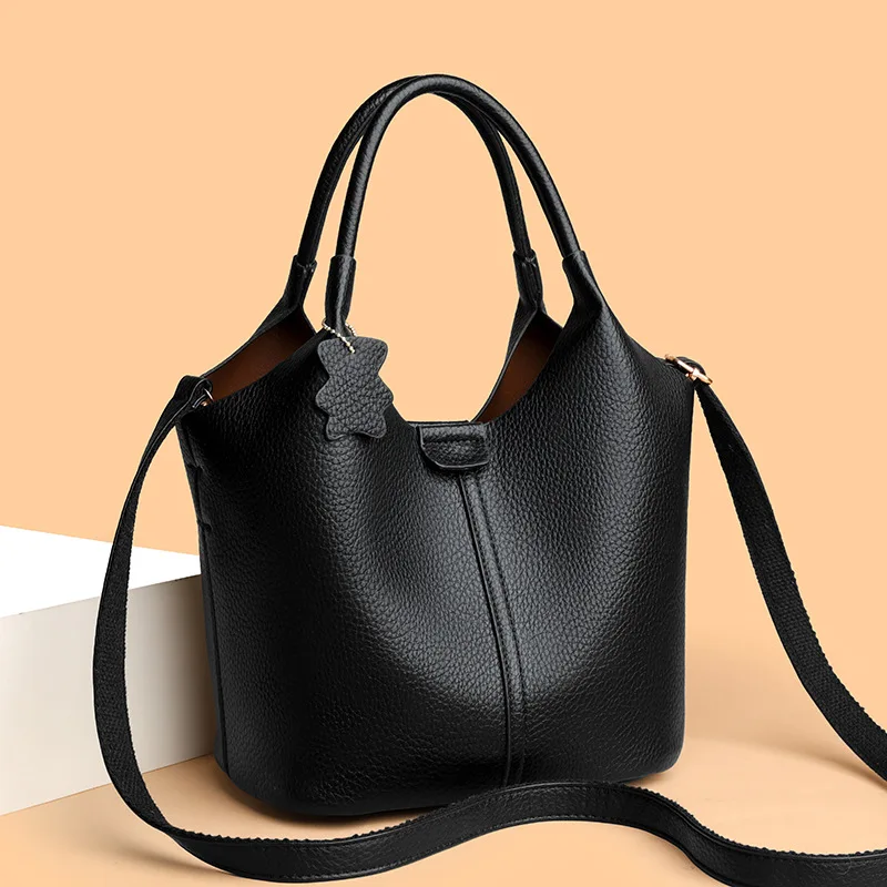 2025 French Women's Handbag PU Leather Shoulder Bag Casual Versatile Tote Bag Soft Leather Stylish Crossbody Bag For Women